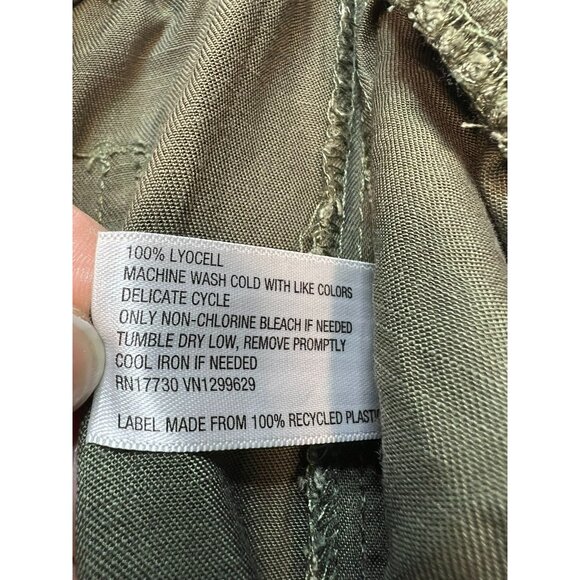 Knox Rose Women's Pull On Casual Pants Tie Waist Size XL Olive Green Pockets - Picture 4 of 10